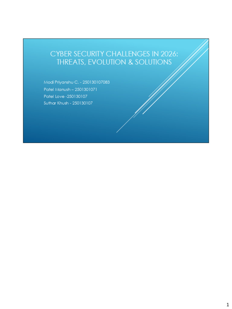 Cyber Security Challenges in 2026.Pptx | PDF | Computer Security | Security