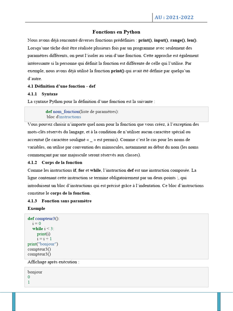 Chapitre 4 Py | PDF | Python (Langage de programmation) | Programme ...