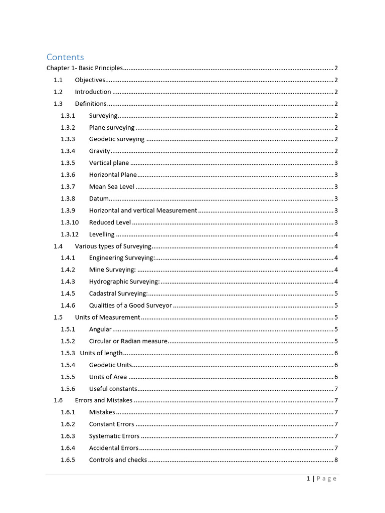 Chapter 1 - Basic Principles | PDF | Surveying | Angle