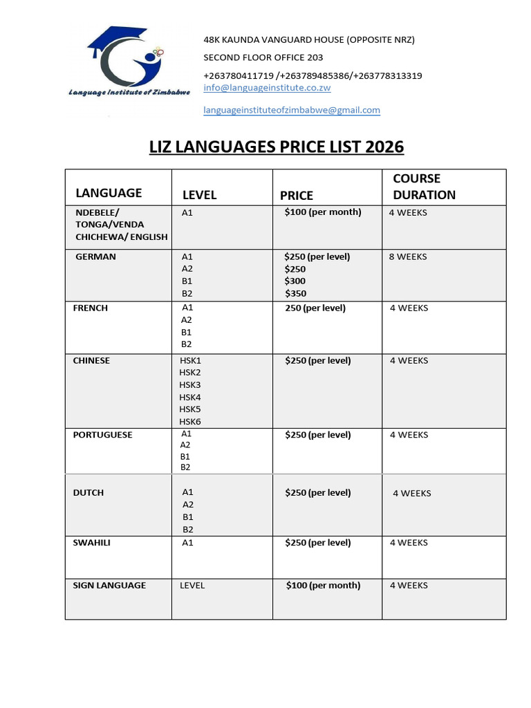 Liz 2026 Price List and Process Document | PDF