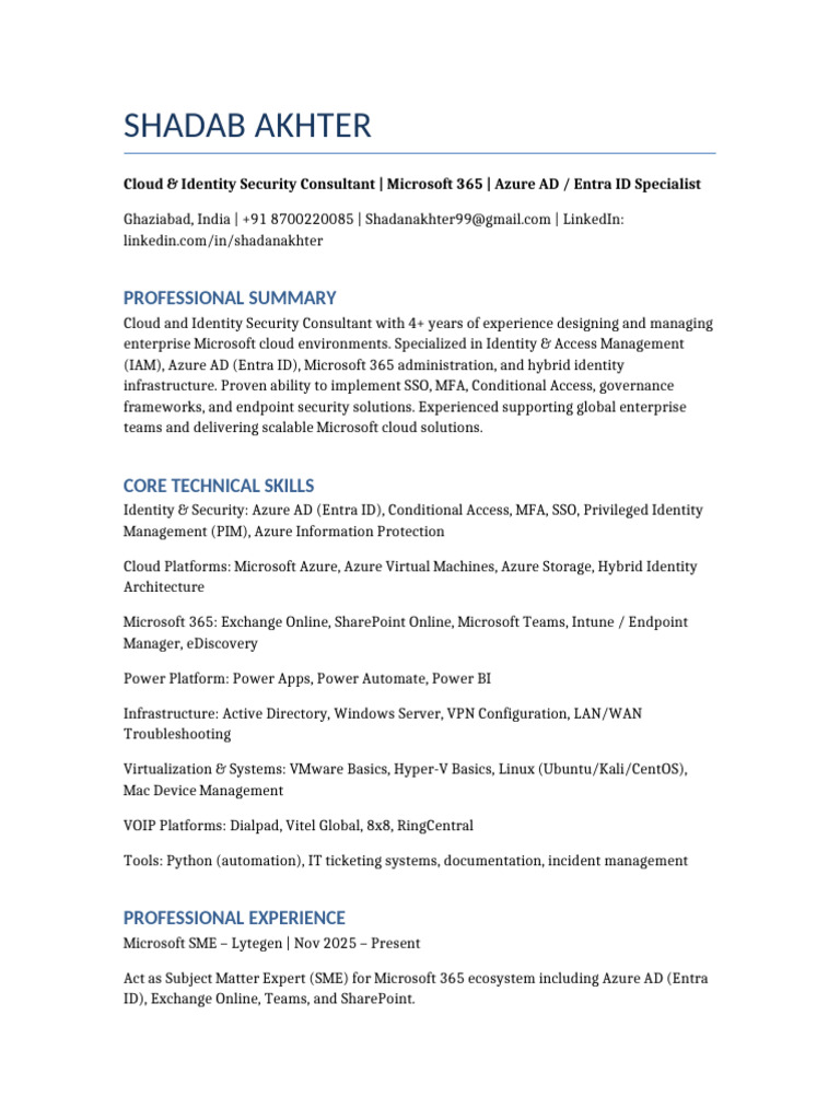 Resume Template | PDF | Cloud Computing | Microsoft Azure