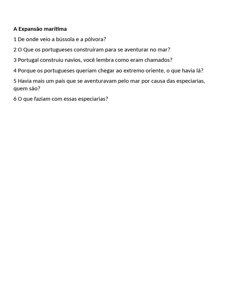 A Expansão Marítima | PDF