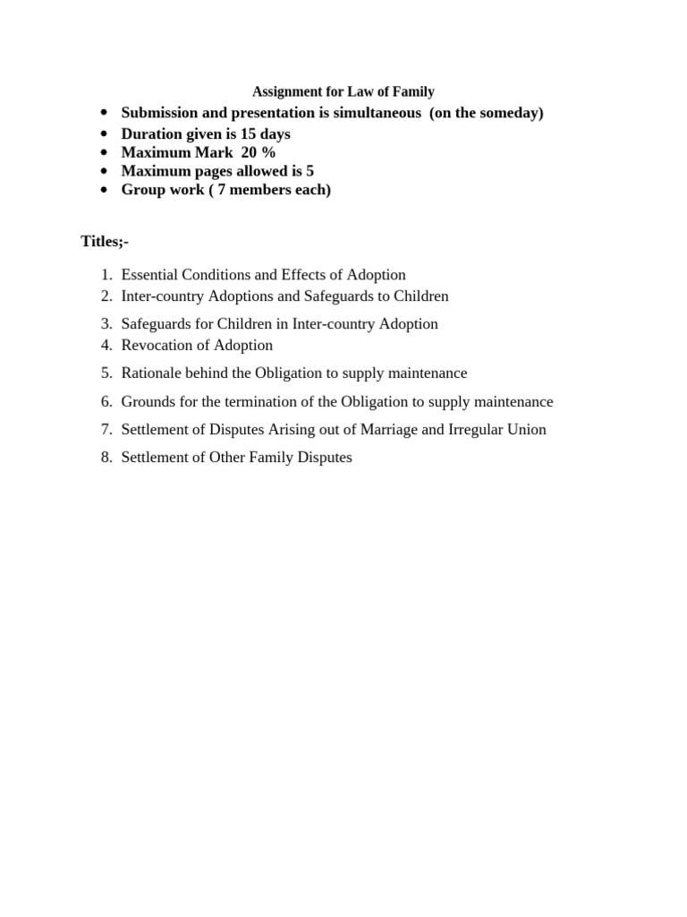 Assignment for Family | PDF