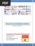 Download Reflective Statement Reflection on Job Placement by Muhammad Sajid Saeed SN103154389 doc pdf