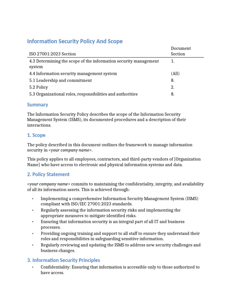 information-security-policy-and-scope | PDF | Information Security ...