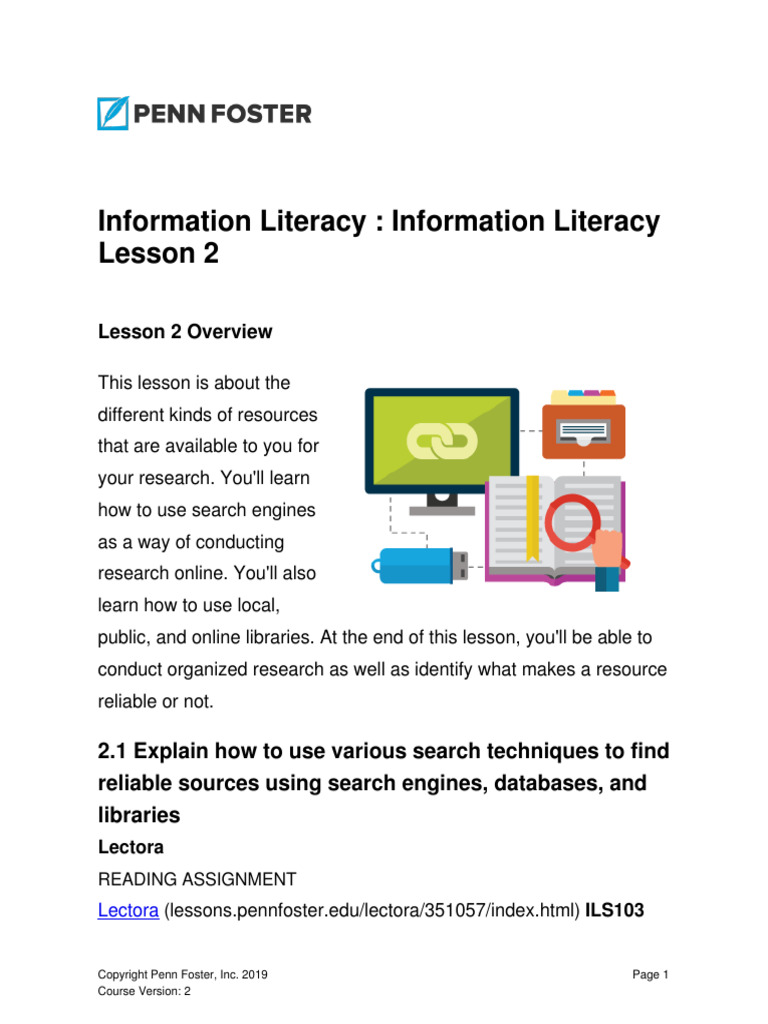 Information Literacy - Lesson 2 | PDF | Information Science