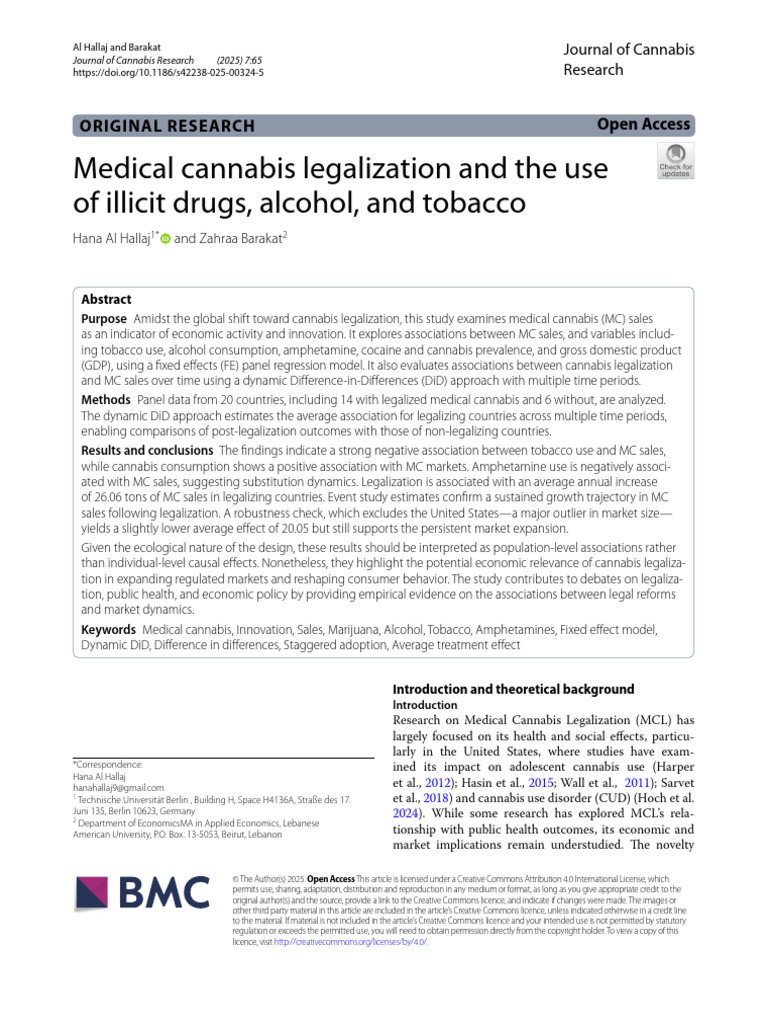 42238_2025_Article_324 | PDF | Cannabis (Drug) | Recreational Drug Use