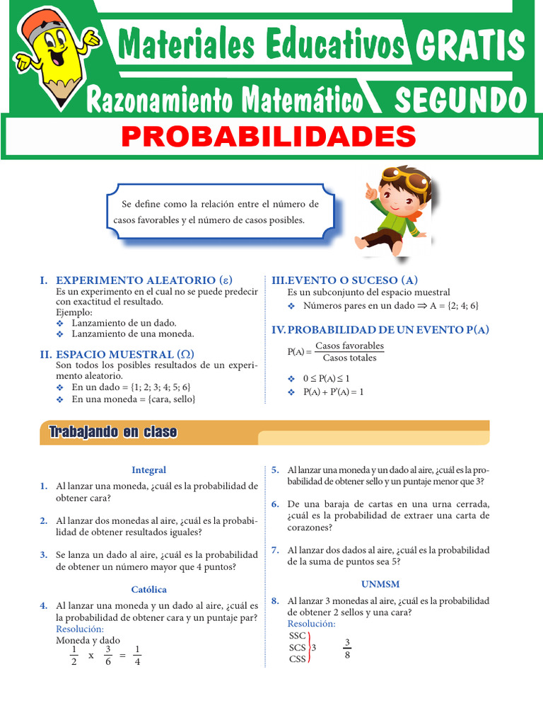 Actividades de Probabilidades Para Segundo Grado de Secundaria Ok | PDF ...