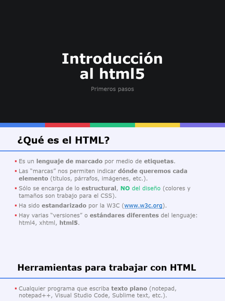02 Introducción HTML5 | PDF | HTML | Estándares del consorcio World ...