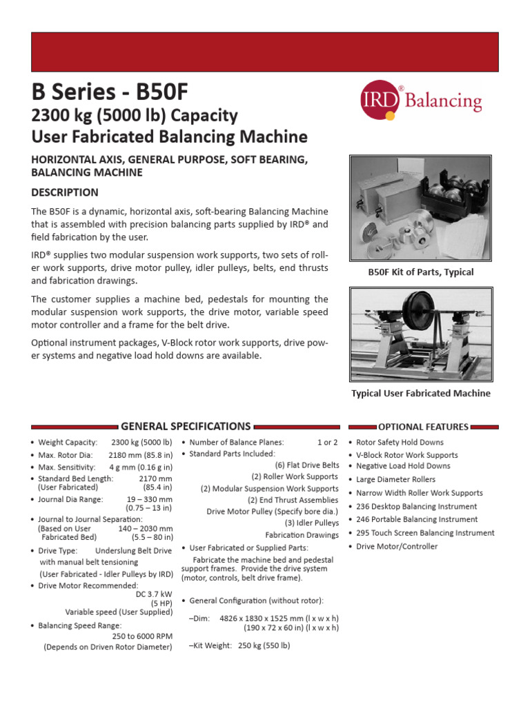 e51273 Rev 7 b50f Balancing Machine | PDF | Belt (Mechanical ...