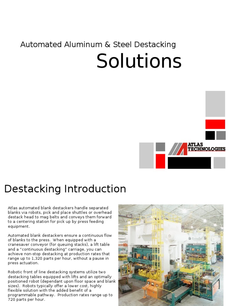 Automated Blank Destacking Solutions | PDF | Automation | Robot