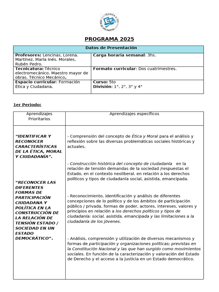 Programa Fec 2025 | PDF | Estado (política) | Democracia