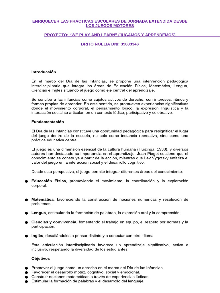 Jornada- Jugamos y Aprendemos | PDF | Aprendizaje | Pedagogía