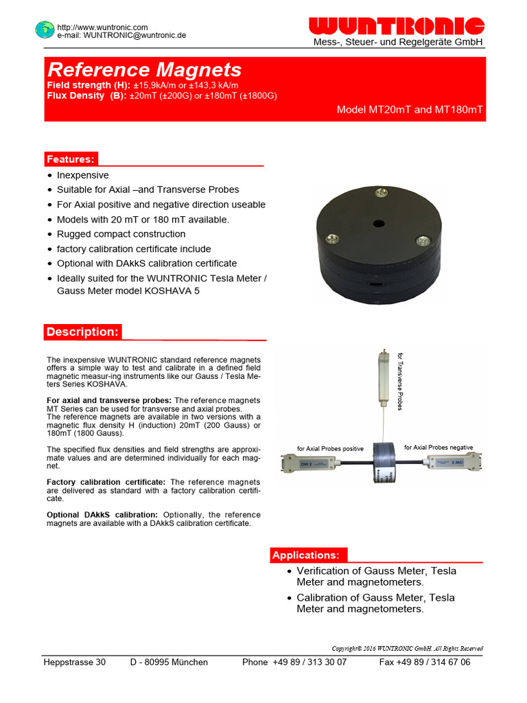 Reference Magnets 20mT and 180mT | PDF | Magnetometer | Calibration