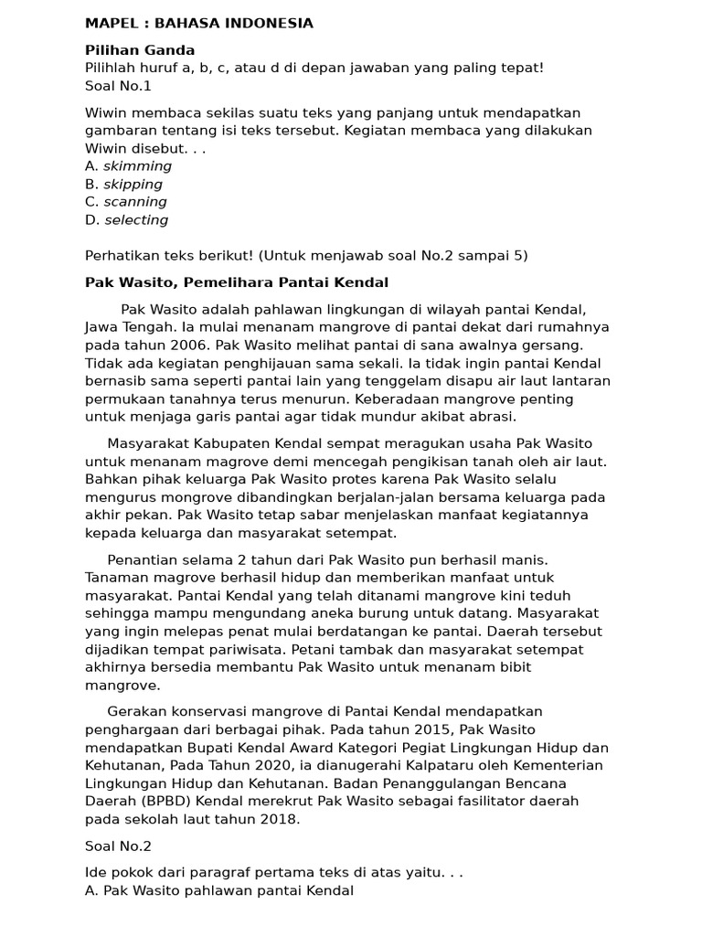 Tugas Daring Bhs Indonesia Hari Kamis,16 April 2026 | PDF
