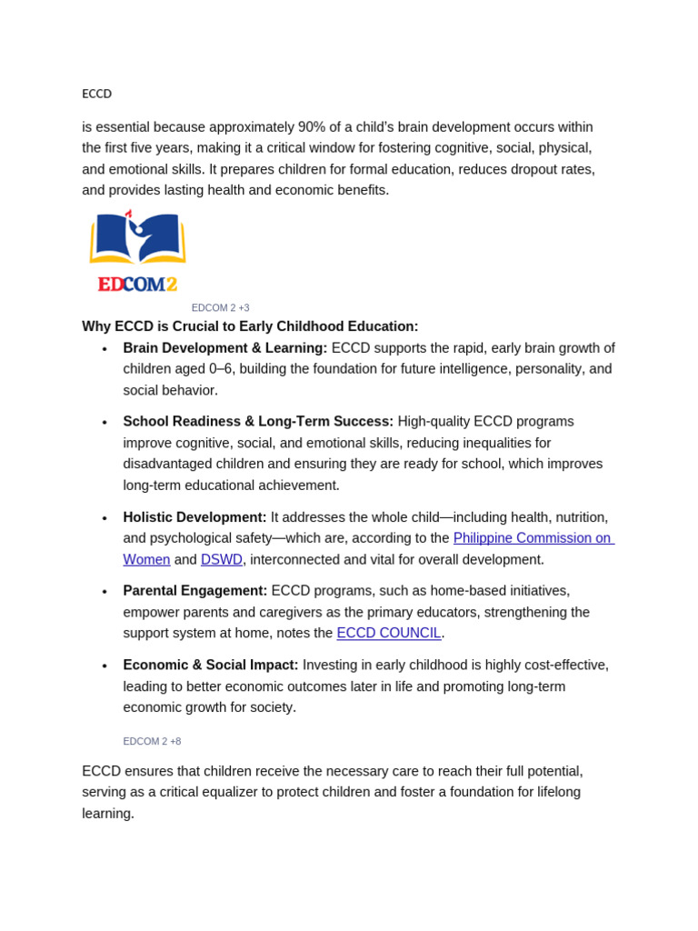 eccd | PDF | Early Childhood Education | Infrastructure