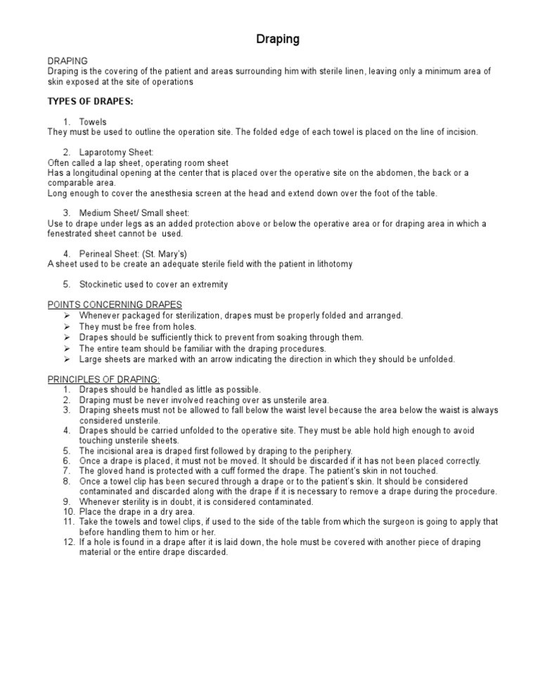 Draping Surgery Surgical Specialties