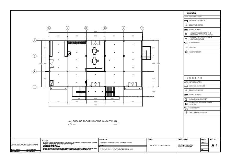 Admin Building Gf Lighting Layout | PDF | Lighting | Components