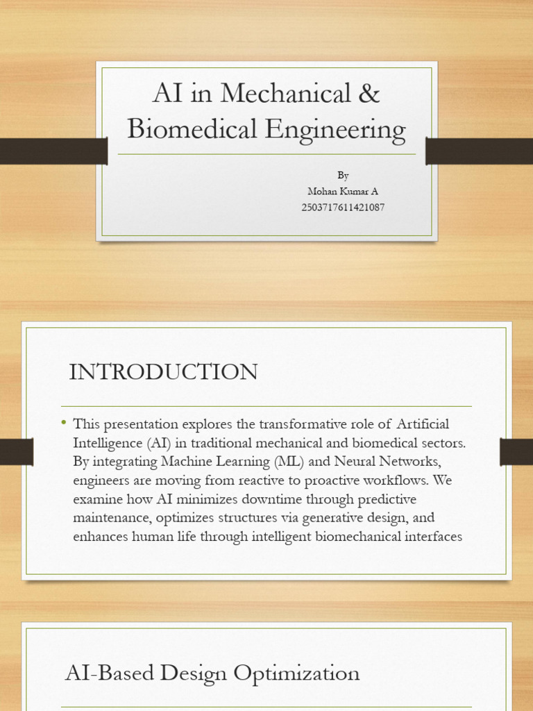 AI in Mechanical & Biomedical Engineering | PDF