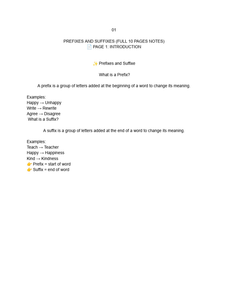 learn prefix and suffix | PDF