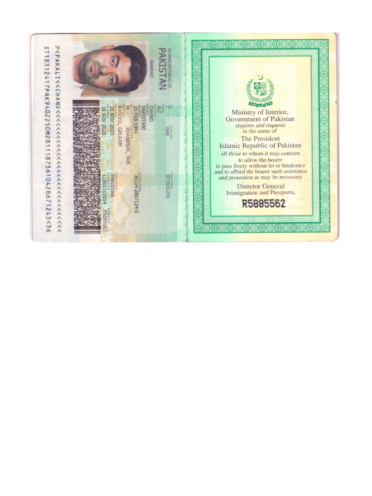 Chand Ali Passport | PDF