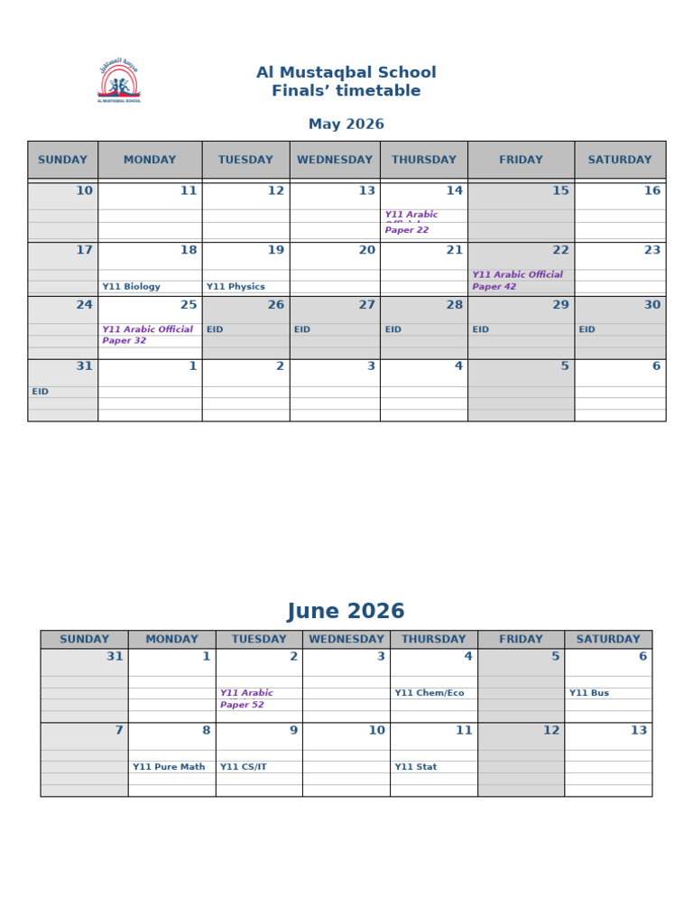 Final Timetable | PDF