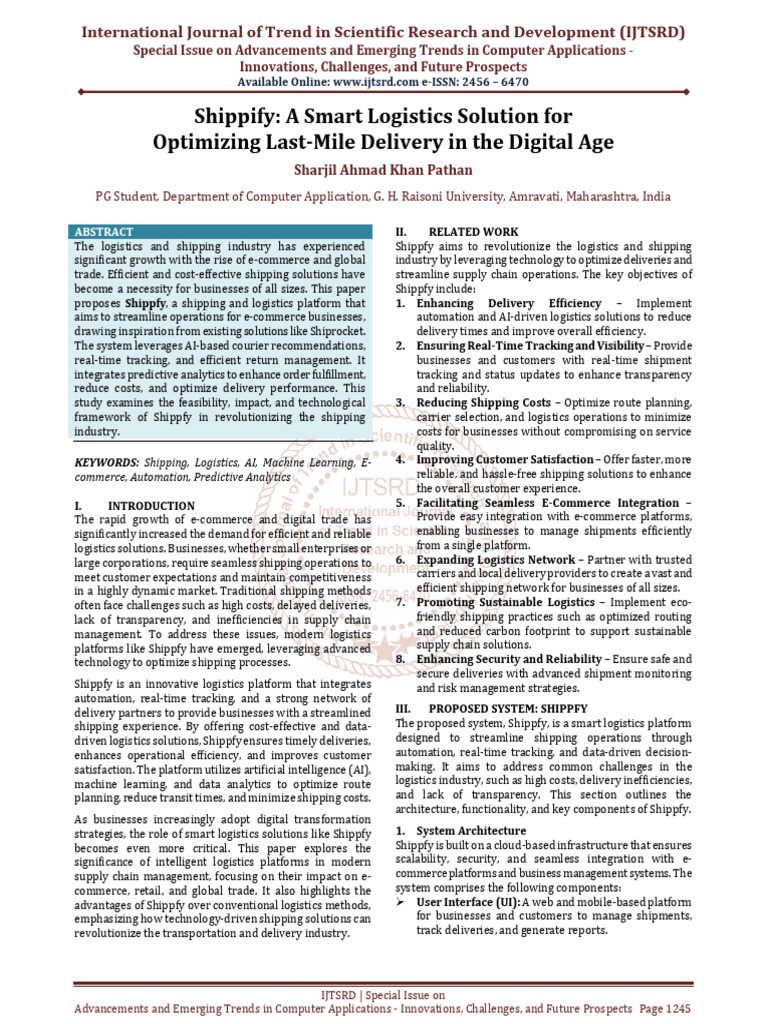 Shippify A Smart Logistics Solution for Optimizing Last Mile Delivery ...