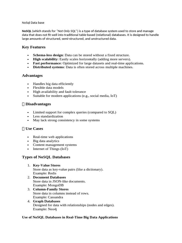 NoSql Data Base | PDF | No Sql | Databases