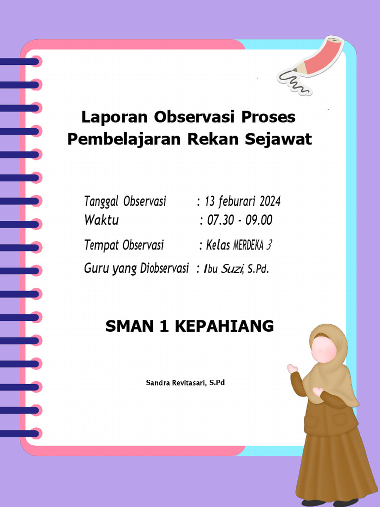 Laporan Observasi Rekan Sejawat 1 Sandra_compressed | PDF