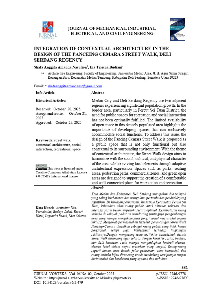 INTEGRATION OF CONTEXTUAL ARCHITECTURE IN THE DESIGN OF THE PANCEING ...