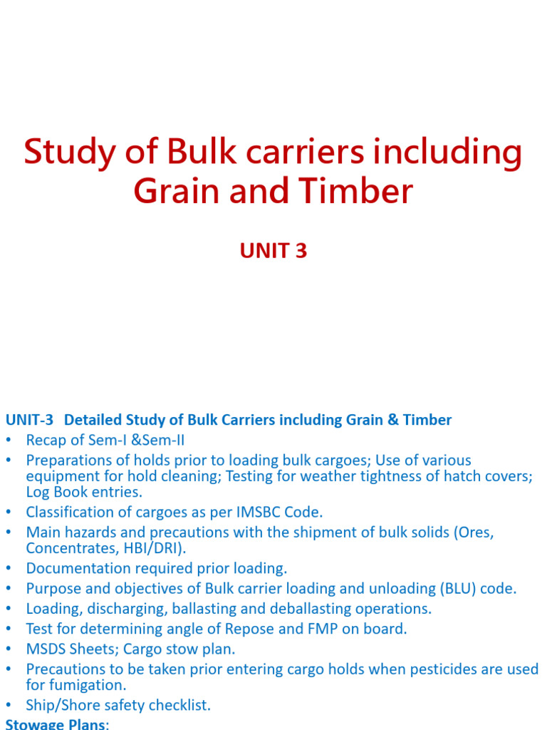 UNIT 3 | PDF | Cargo | Ships