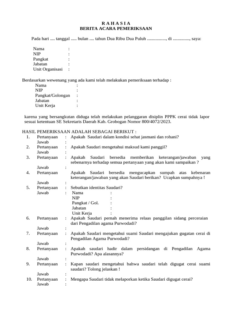 Contoh BAP | PDF