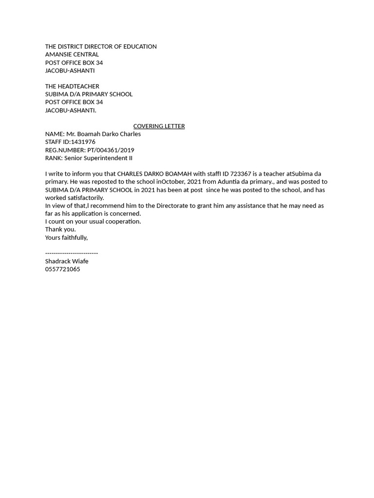 Document Cover Letter | PDF