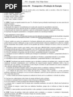 (exercícios)Transportes e Produção de energia