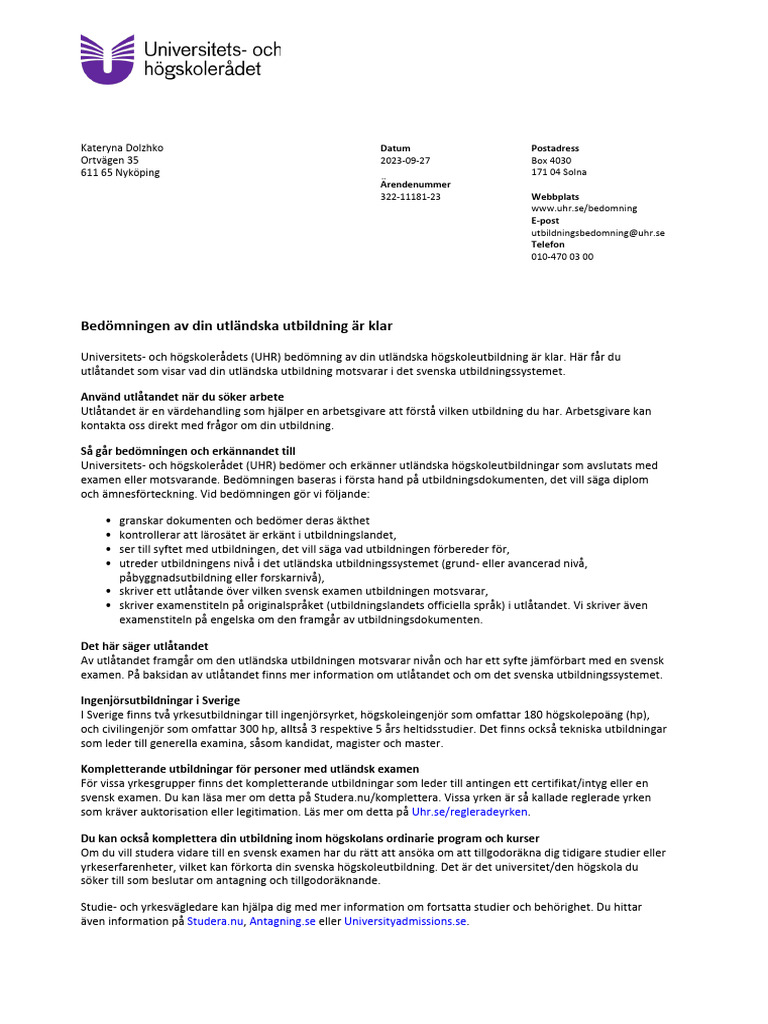 Informationsbrev 2023-09-27 | PDF