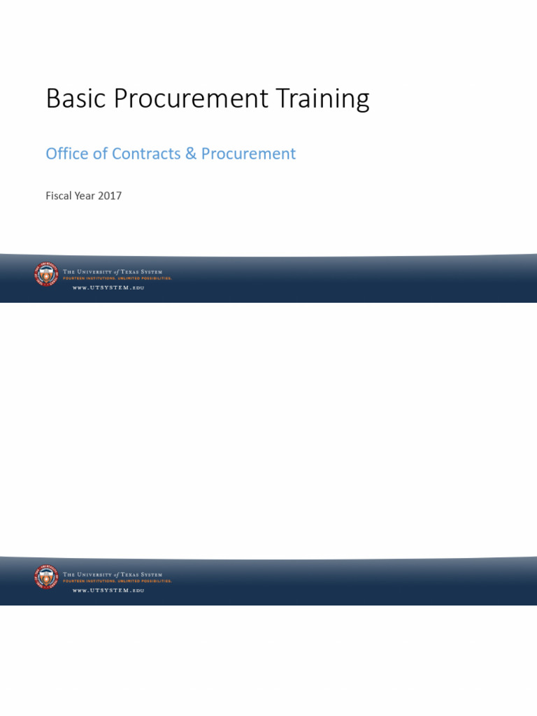 Basic Procurement Training | PDF | Business