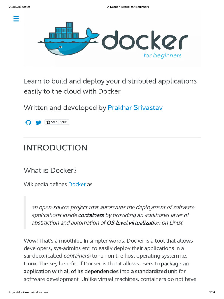 A Docker Tutorial for Beginners | PDF | Operating System | Virtual Machine