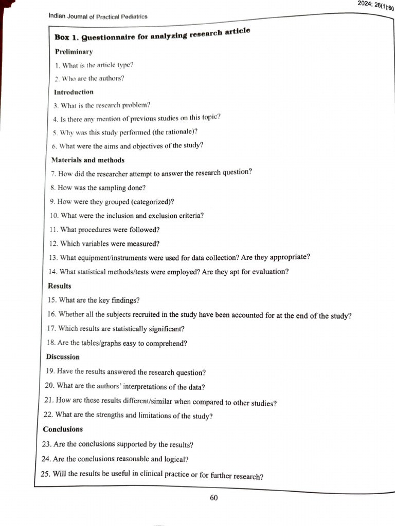 Journal Club Questions | PDF