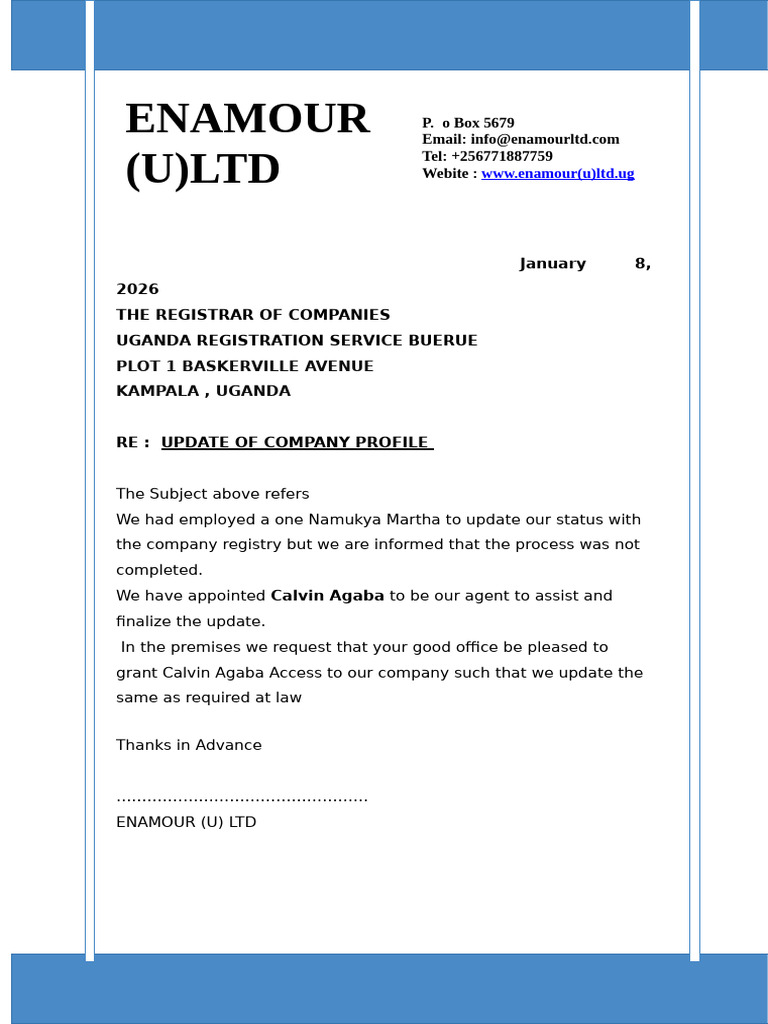 Letter for Registration | PDF