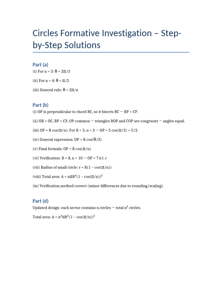 Circles Answer Sheet | PDF