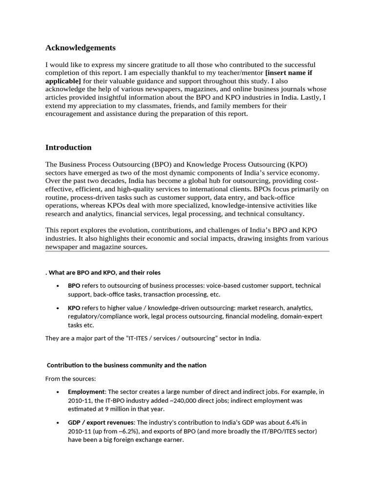 Commerce Project 2 | PDF | Shift Work | Outsourcing