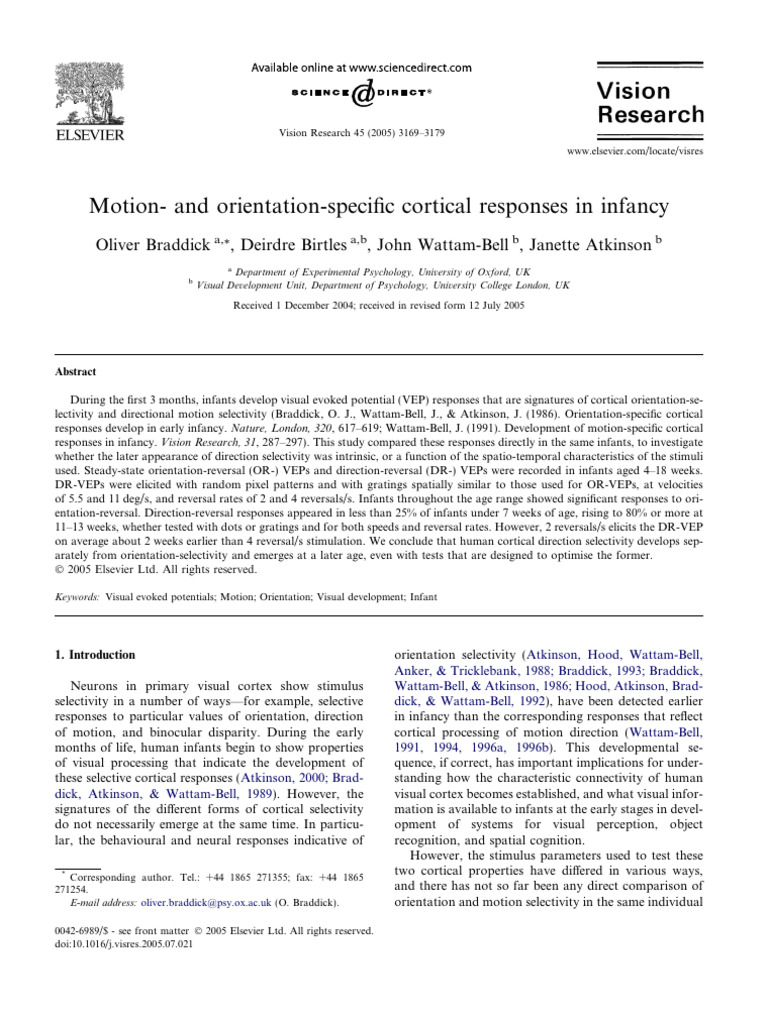 Orientation and Motion | PDF | Visual Cortex | Cognitive Science