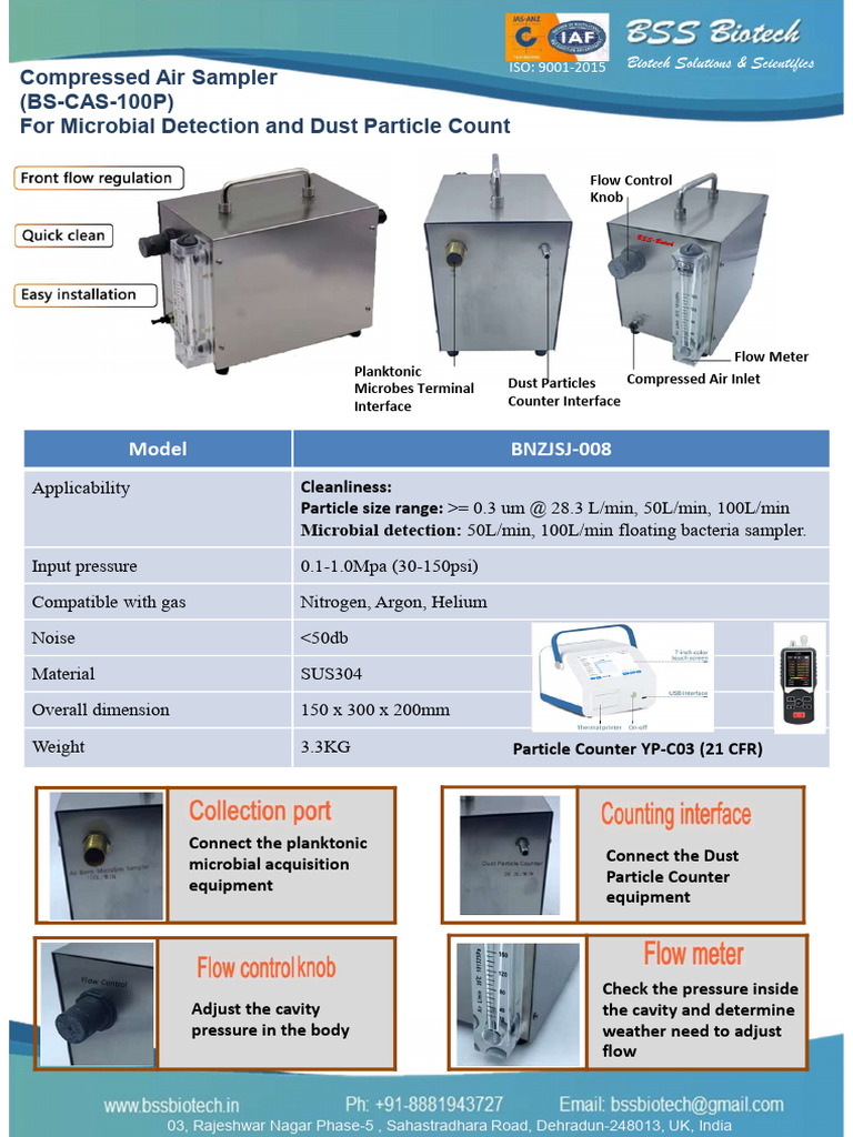 Compressed Air Sampler-Brochure | PDF | Applied And Interdisciplinary ...