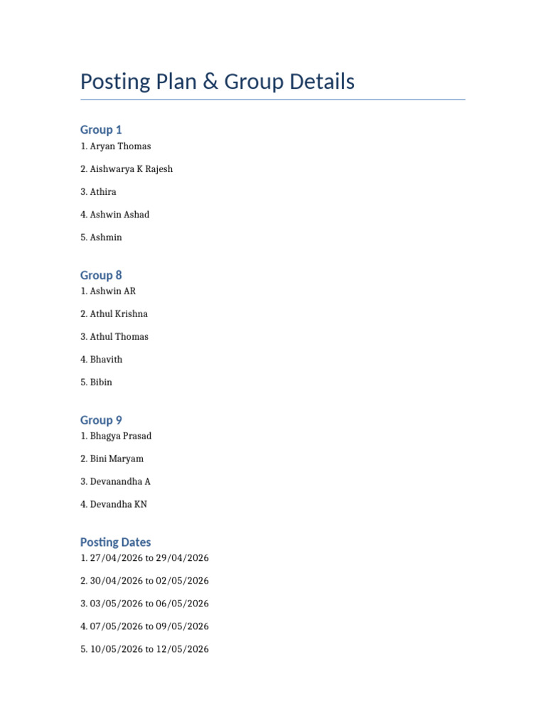Posting Plan | PDF