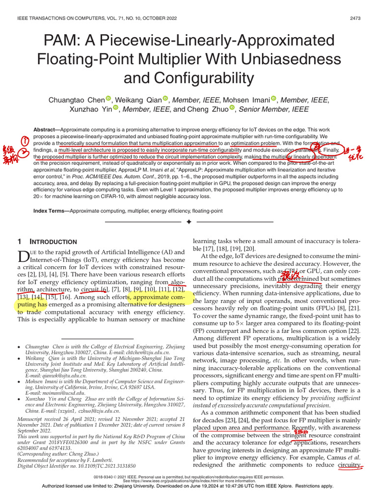 Note PAM_ a Piecewise-Linearly-Approximated Floating-Point Multiplier ...