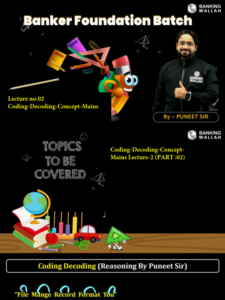 ? Coding Decoding Concept Mains 02 Class Notes II Banker Foundation | PDF