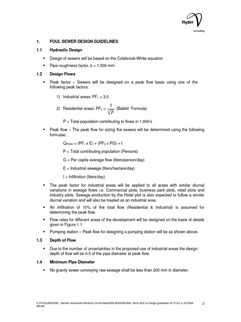 SED Design Guidelines | PDF | Sanitary Sewer | Flood