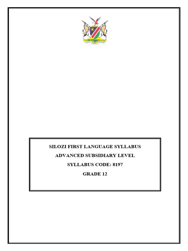 Silozi Nsscas First Language Syllabus Final 2020 Jan (1) | PDF