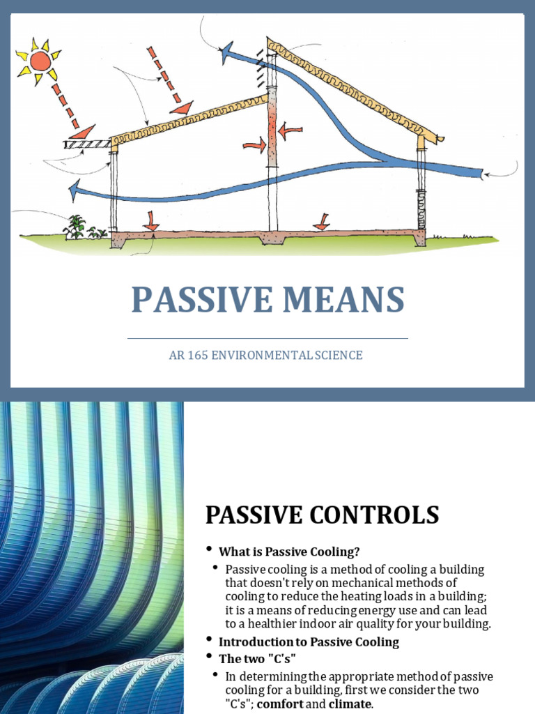 Lecture 09-Passive Means | PDF | Ventilation (Architecture) | Heat Transfer