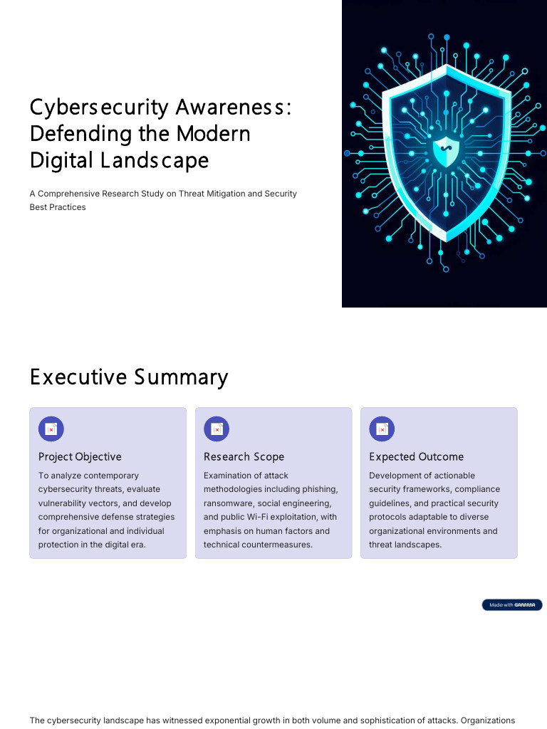 Cybersecurity Awareness Defending the Modern Digital Landscape (1 ...